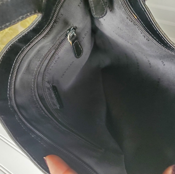 AUTH BVLGARI Logo mania Shoulder Bag Shoulder Bag Tote Bag Denim Black - Picture 9 of 9